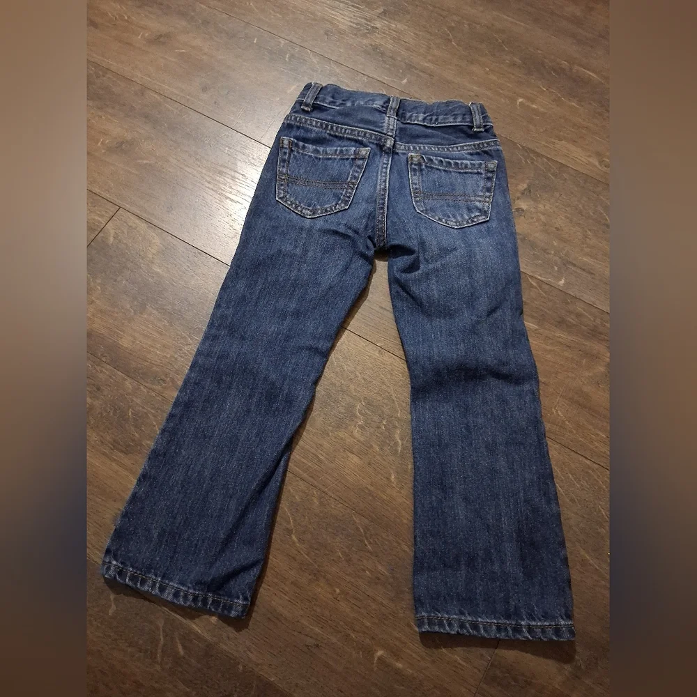 The Children's Place Boys Dark Blue Denim Bootcut Jeans Kids Bottoms Size 4